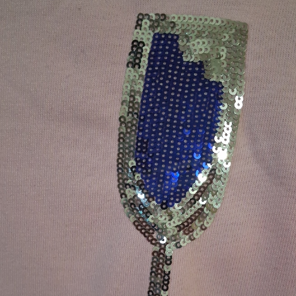 Pink Wide Leg Pants with Sequin Glass Design - Picture 3 of 8